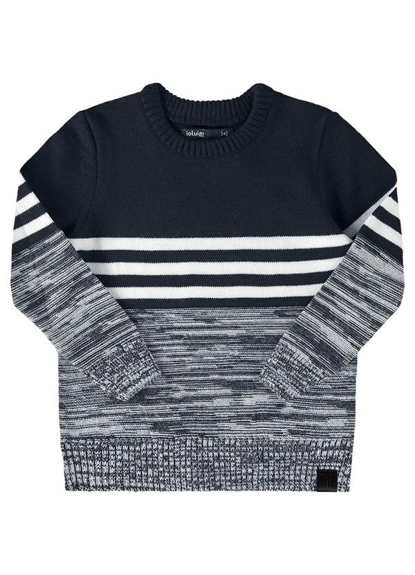 Ioluig - Suéter Menino Tricô Listras Preto