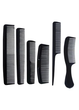 Lar e Lazer - Kit Pentes de Cabelo Preto 6 Peças - LAR E LAZER
