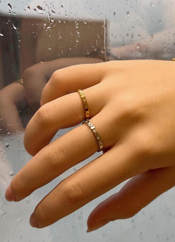 Ricas Joias - Anel Favo de Mel Banhado em Ouro 18k Dourado