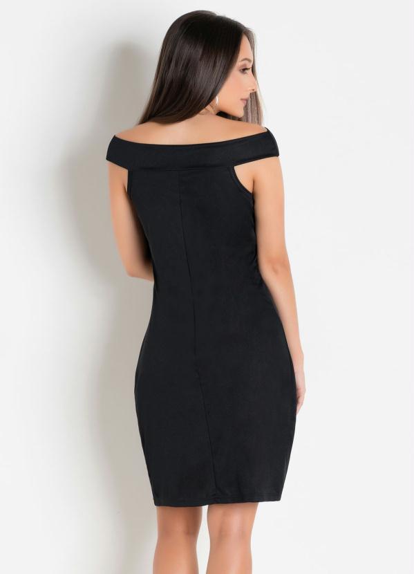 Outlet - Vestido Ombro a Ombro Preto Juvenil 2