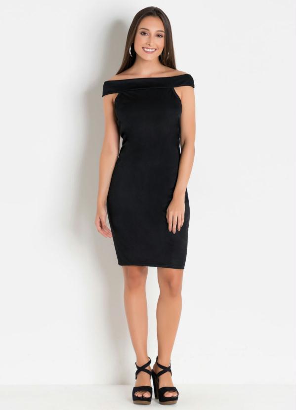 Outlet - Vestido Ombro a Ombro Preto Juvenil 3