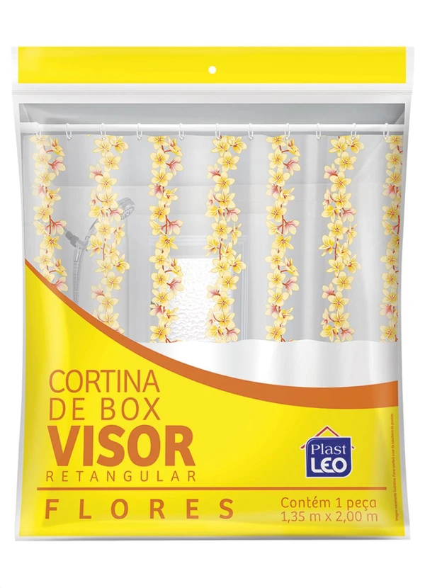 Lar e Lazer - Cortina de Box Visor Retangular Flores