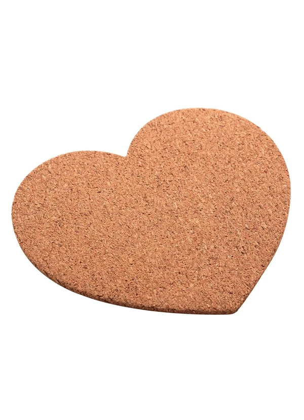 Lar e Lazer - Kit Porta Copos Coração Cortiça 4 Peças 2