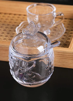 Lar e Lazer - Açucareiro com Colher New Butterfly 220ml - LAR E LAZER