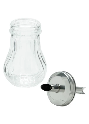 Lar e Lazer - Açucareiro de Vidro com Tampa de Aço Inox - LAR E LAZER