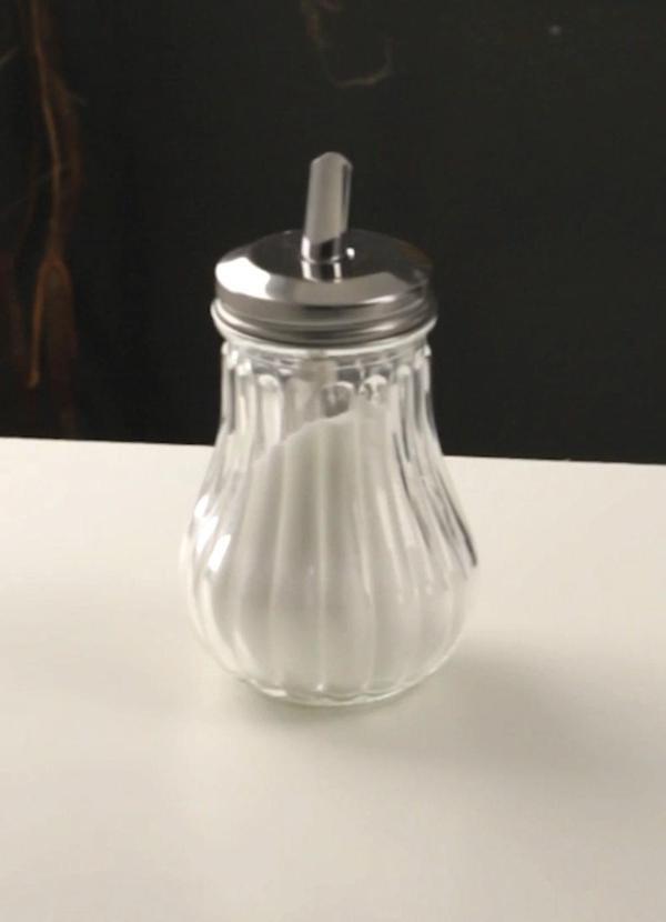 Aucareiro de (Vidro) com Tampa de Ao Inox