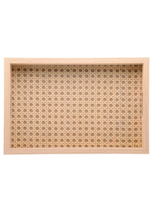 Lar e Lazer - Bandeja Retangular Mdf Comfundo Treliça Marrom - LAR E LAZER