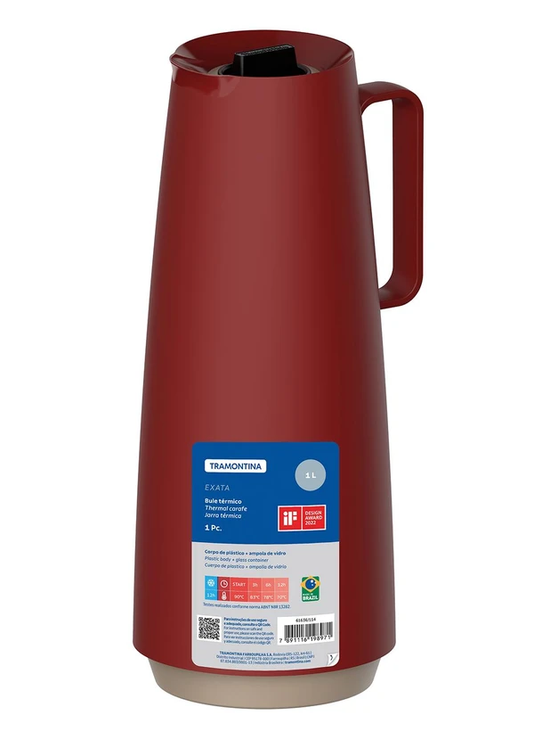 Tramontina - Bule Térmico Tramontina Vermelho 1l 5