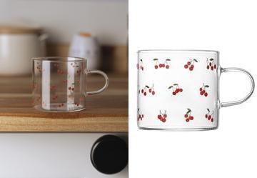 Caneca Cherry Em Vidro Resistente Ao Calor