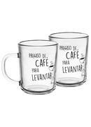 Conjunto 2 Canecas de Vidro de Caf 220ml - Lyor
