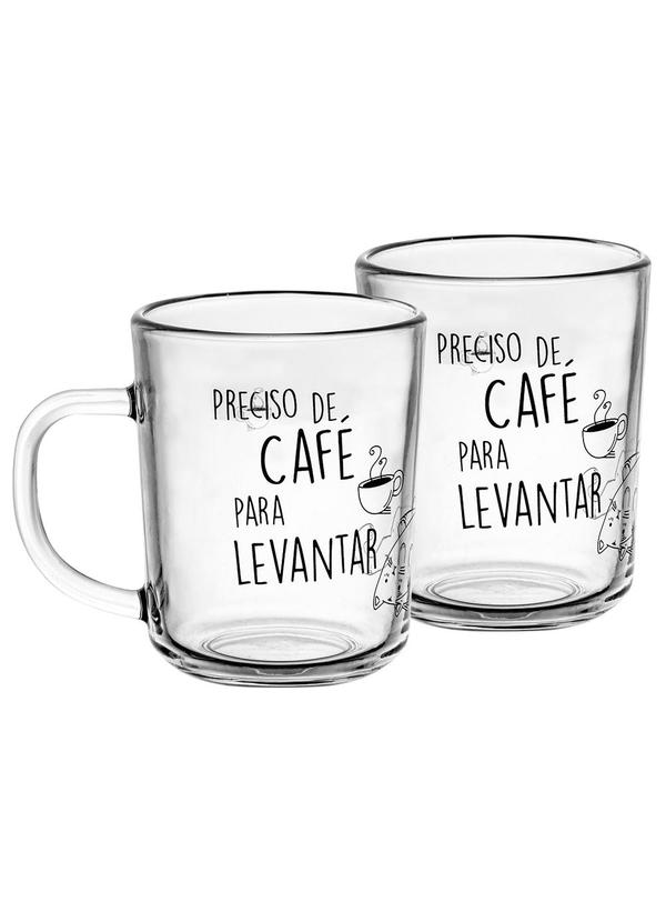 Conjunto 2 Canecas de Vidro de Caf 220ml - Lyor