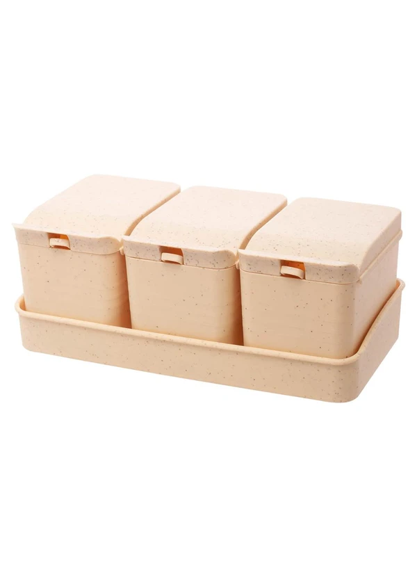 Lar e Lazer - Conjunto 3 Porta Temperos de Bambu 130 Ml Bege 3