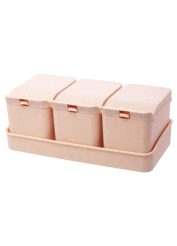 Lar e Lazer - Conjunto 3 Porta Temperos de Bambu Rosa 3