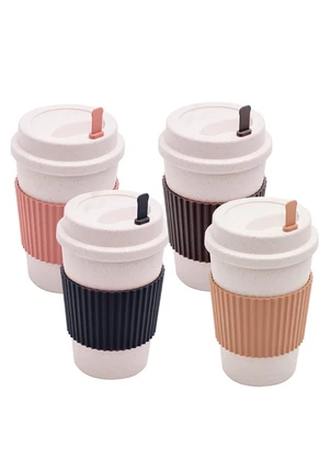 Lar e Lazer - Copo de Café com Tampa e Mexedor Sortido Bambu - LAR E LAZER