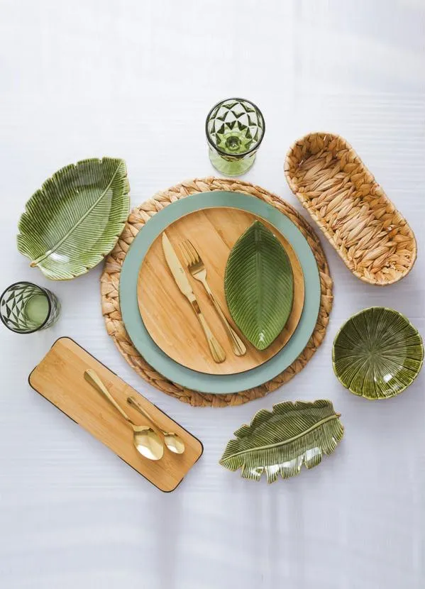 Lar e Lazer - Folha Decorativa Cerâmica Banana Verde 2