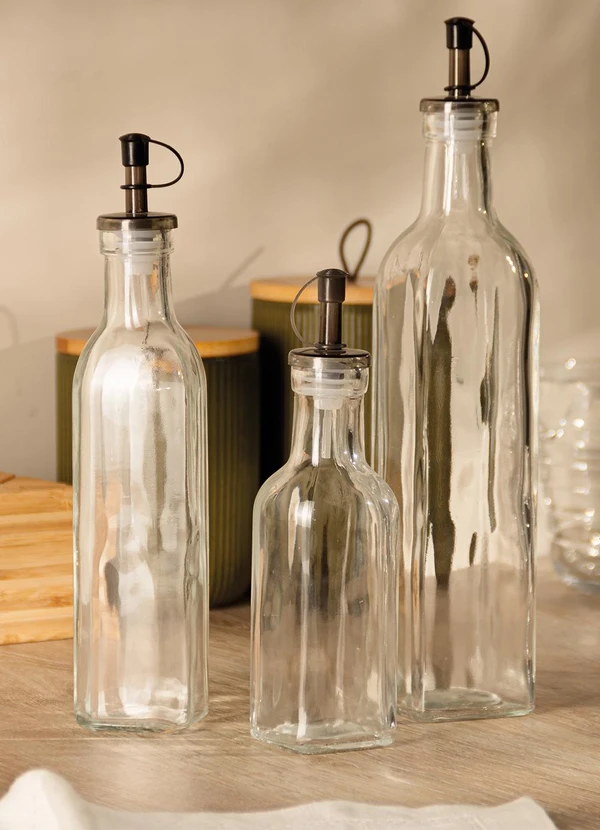 Lar e Lazer - Garrafa para Azeite de Vidro Tampa Plástica Preta