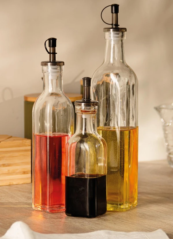 Lar e Lazer - Garrafa para Azeite de Vidro Tampa Plástica Preta 2