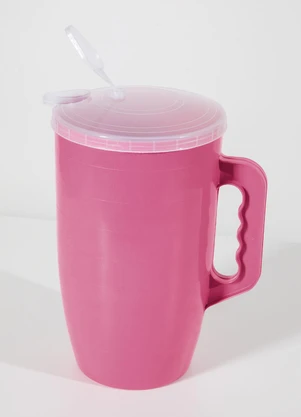Lar e Lazer - Jarra Graduada Rosa com Tampa 4 Litros - LAR E LAZER