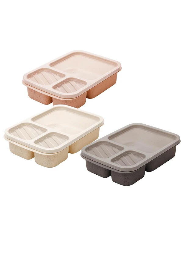 Lar e Lazer - Marmita de Bambu com Tampa e Três Compartimentos 3