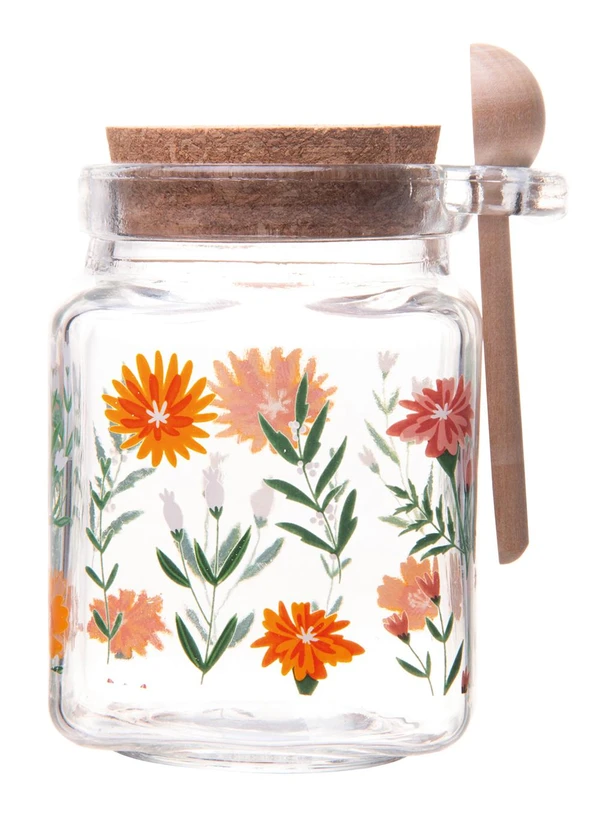 Lar e Lazer - Porta Mantimento de Vidro com Colher de Bambu 2