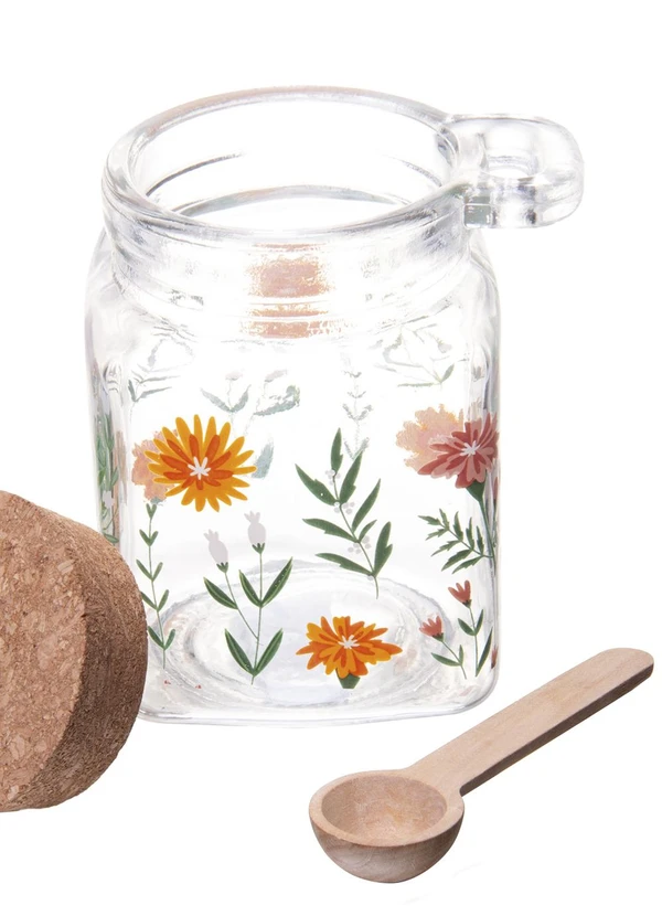 Lar e Lazer - Porta Mantimento de Vidro com Colher de Bambu 4