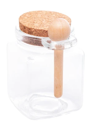 Lar e Lazer - Porta Tempero de Vidro com Colher de Bambu 310ml - LAR E LAZER