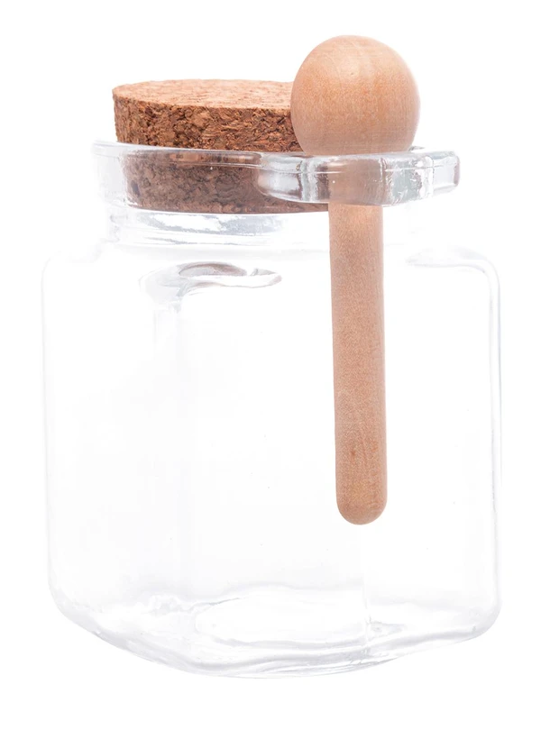 Lar e Lazer - Porta Tempero de Vidro com Colher de Bambu 310ml 3