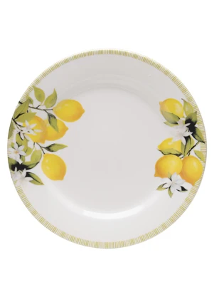 Lar e Lazer - Prato Raso Siciliano 24cm Branco em Cerâmica - LAR E LAZER