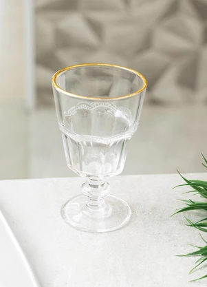 Lar e Lazer - Taça de Água Belle Epoque com Fio Dourado - LAR E LAZER