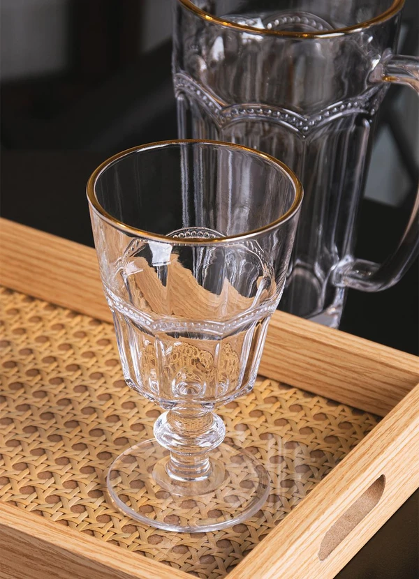 Lar e Lazer - Taça de Água Belle Epoque com Fio Dourado 3