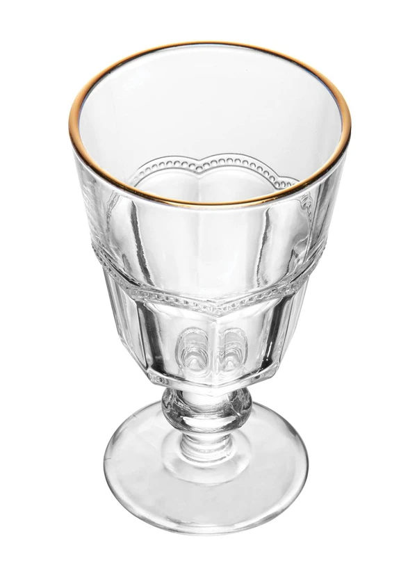 Lar e Lazer - Taça de Água Belle Epoque com Fio Dourado 4