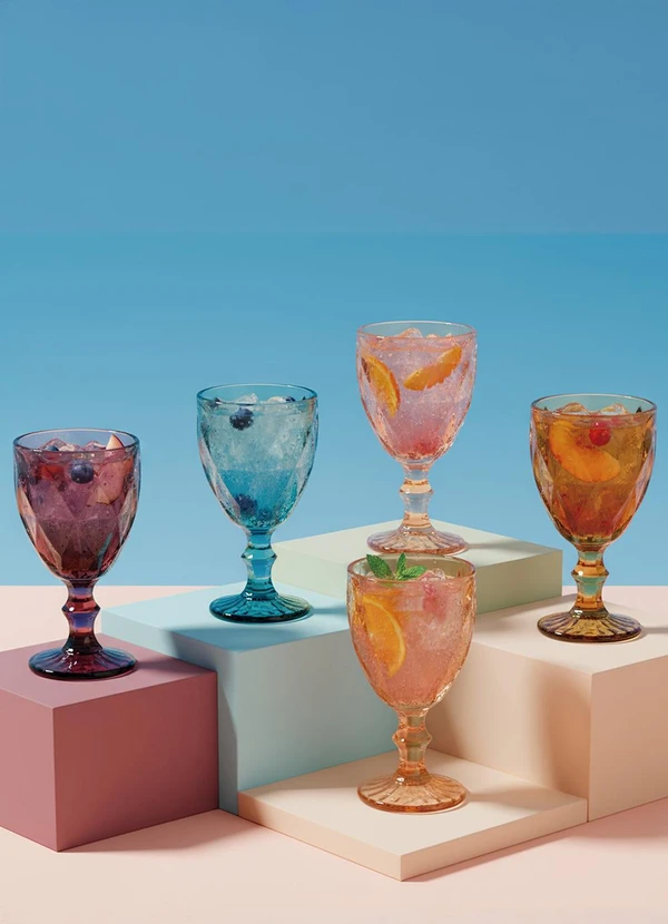 Lar e Lazer - Taça de Água Diamond 325ml Âmbar 1 Peça 5