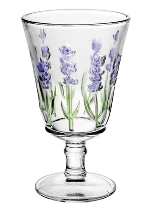 Lar e Lazer - Taça de Água Lavanda Hand Painting 240ml - LAR E LAZER