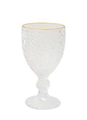 Lar e Lazer - Taça de Vidro Martelado com Fio Dourado - LAR E LAZER