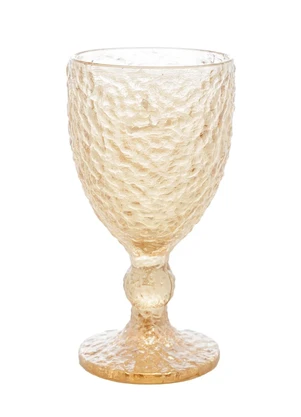 Lar e Lazer - Taça de Vidro Martelado Petra Âmbar - LAR E LAZER