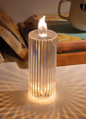 Lar e Lazer - Vela Decorativa Eletrônica Led Transparente - LAR E LAZER