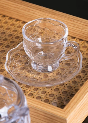 Lar e Lazer - Xícara de Café com Pires New Butterfly 80ml - LAR E LAZER