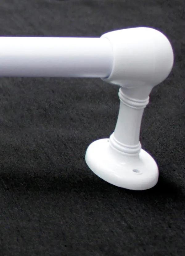 Lar e Lazer - Kit Varão Cortina Ajustável Até 1,5 Metro Branco 4