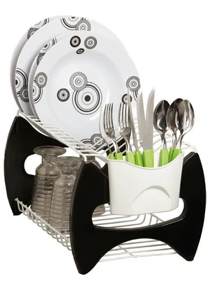 Lar e Lazer - Escorredor de Louças Preto 2 Andares - LAR E LAZER