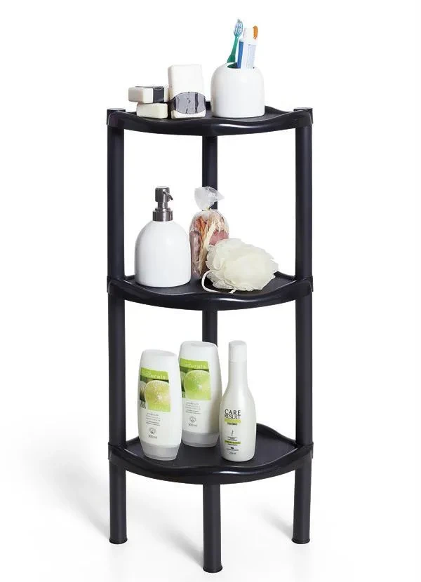 Lar e Lazer - Prateleira Triangular Preta 3 Andares 2