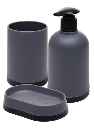 Lar e Lazer - Kit para Banheiro 3 Peças Cinza - LAR E LAZER