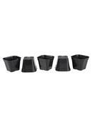 Kit Vasos Quadrados Suculentas Preto 5 Peças