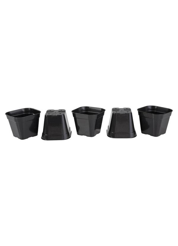 Kit Vasos Quadrados Suculentas (Preto) 5 Peas