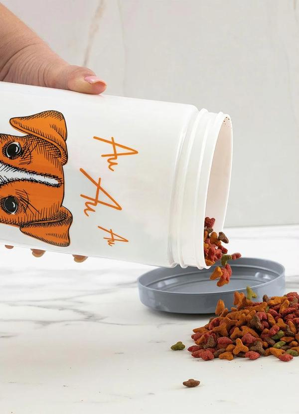 Lar e Lazer - Pote para Ração Amor de Pet Au Au 1 Peça
