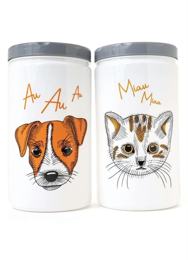 Lar e Lazer - Pote para Ração Amor de Pet Miau Miau 1 Peça 2