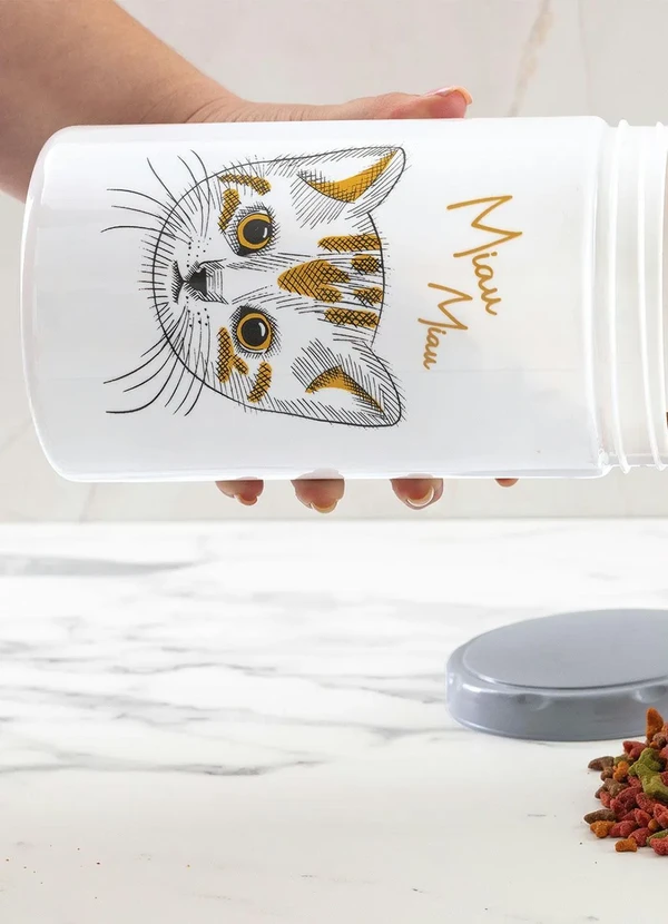 Lar e Lazer - Pote para Ração Amor de Pet Miau Miau 1 Peça 4