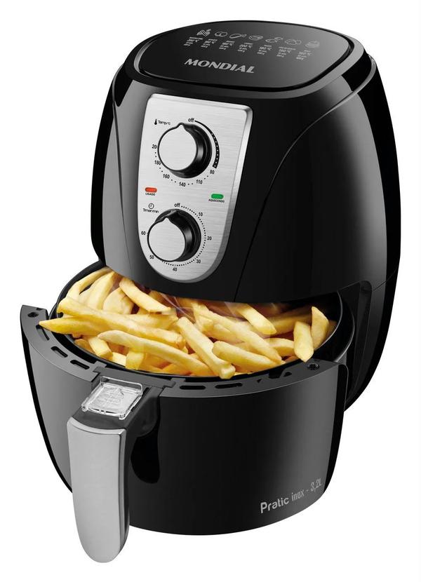 Mondial - Fritadeira sem Óleo Pratic Fryer Inox 220 V