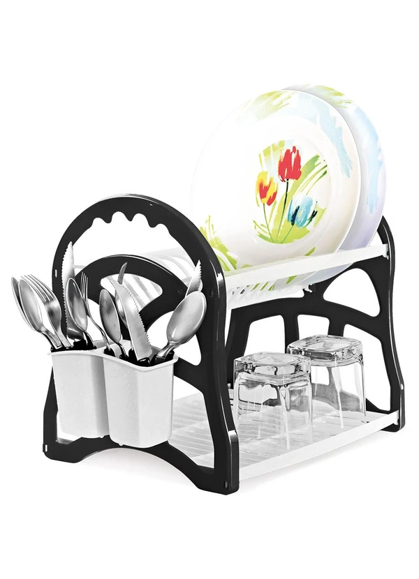 Lar e Lazer - Escorredor de Louça Preto 2 Andares