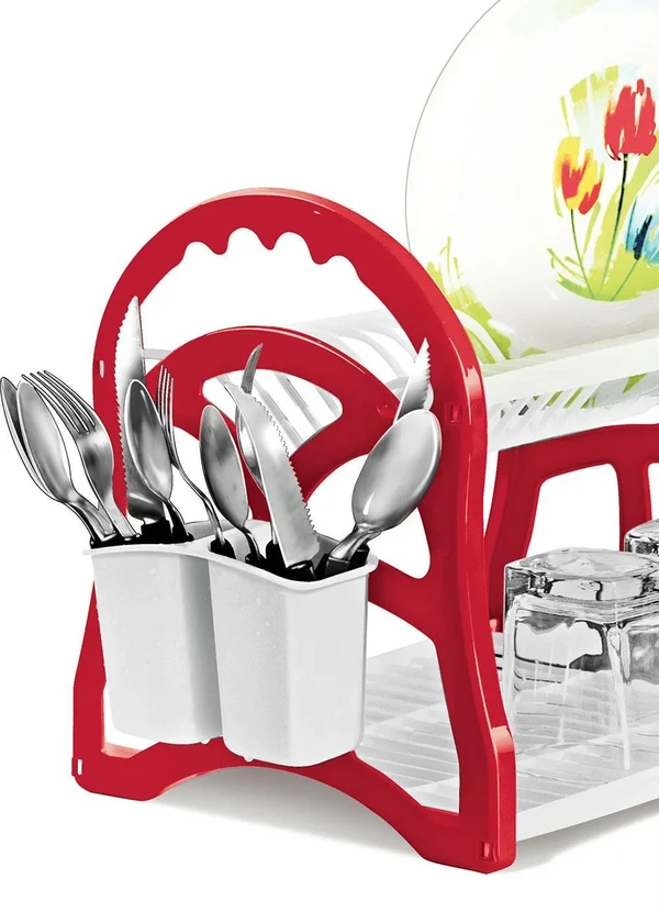 Lar e Lazer - Escorredor de Louça Vermelha 2 Andares 2