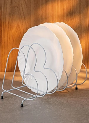 Lar e Lazer - Escorredor de Pratos Coração Branco 1 Peça - LAR E LAZER